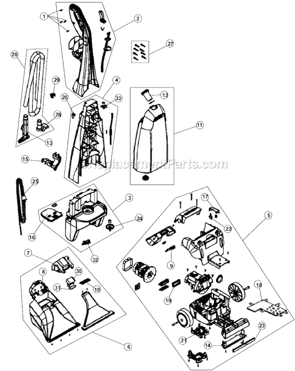 Page A Diagram and Parts List for MCE6680V  Dirt Devil Carpet Cleaner